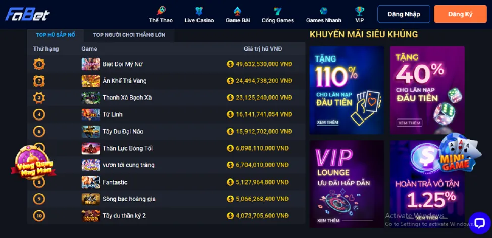 Phần thưởng và đặc quyền độc quyền fv88 link vào